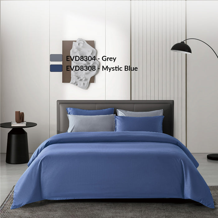 Epinova Silkysoft 980TC Microfiber Bedsheet | Bedset (Grey / Mystic Blue)