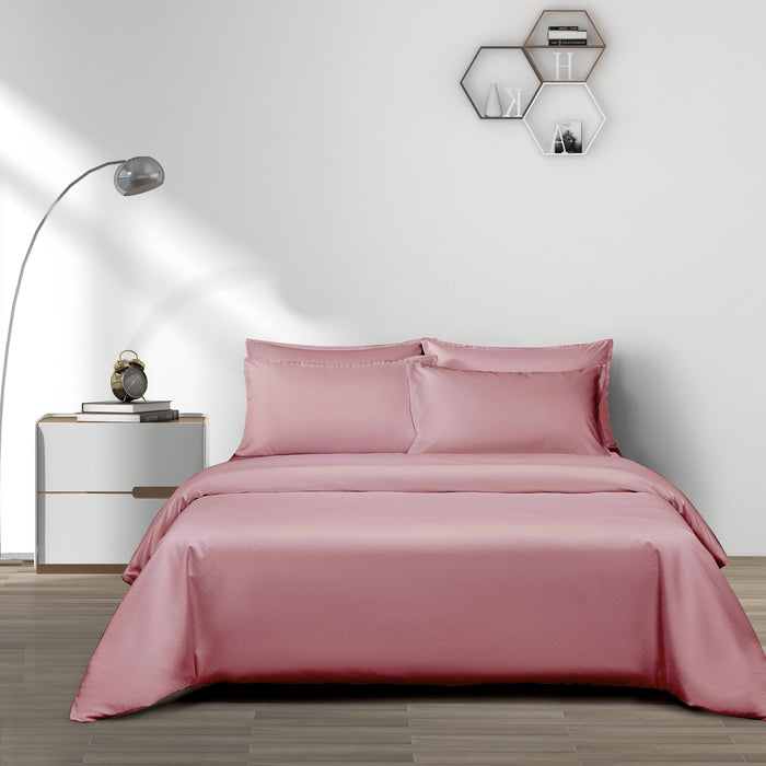 Epinova Silkysoft Dobby 980TC Microfiber Bedsheet (Rose) | Fitted Set | Bedset