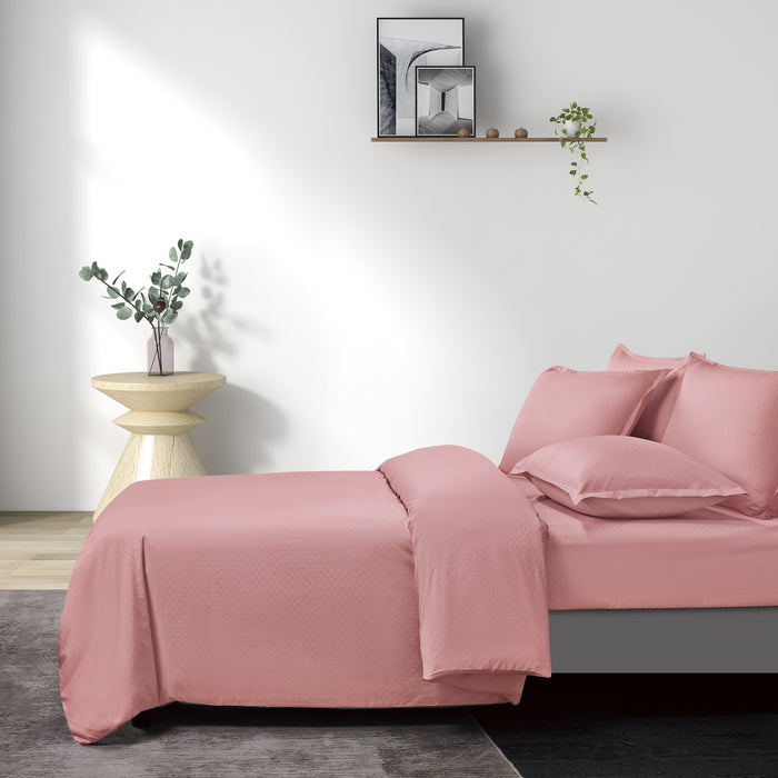 Epinova Silkysoft Dobby 980TC Microfiber Bedsheet (Rose) | Fitted Set | Bedset