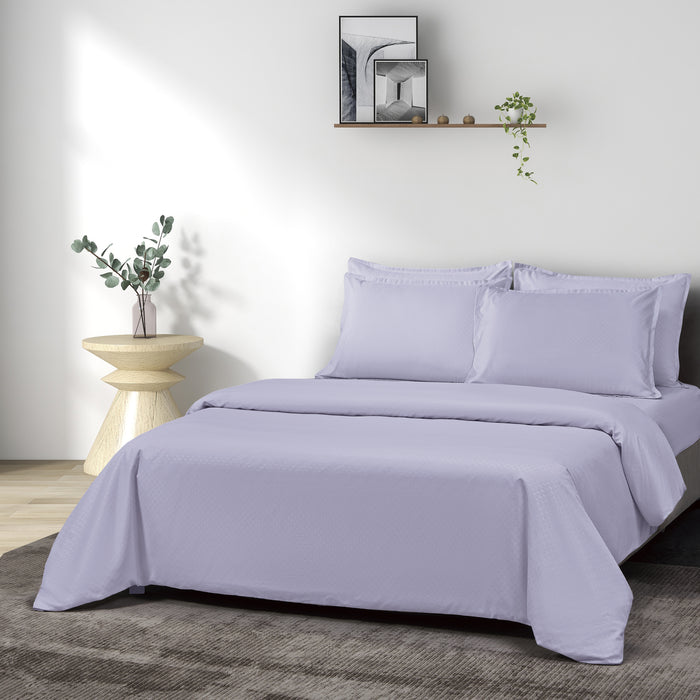 Epinova Silkysoft Dobby 980TC Microfiber Bedsheet (Purple Sky) | Fitted Set | Bedset