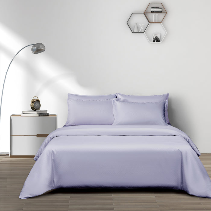 Epinova Silkysoft Dobby 980TC Microfiber Bedsheet (Purple Sky) | Fitted Set | Bedset