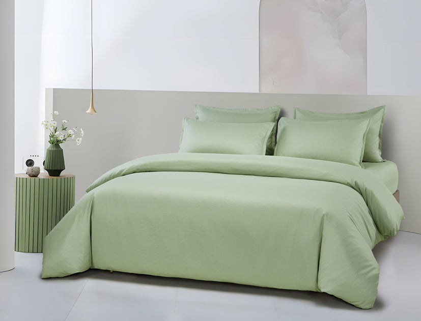 Epinova Silkysoft Dobby 980TC Microfiber Bedsheet (Laurel Green) | Fitted Set | Bedset