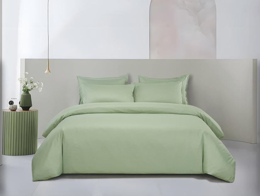 Epinova Silkysoft Dobby 980TC Microfiber Bedsheet (Laurel Green) | Fitted Set | Bedset