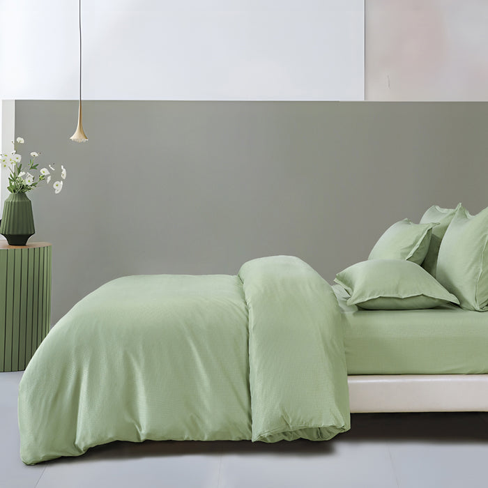 Epinova Silkysoft Dobby 980TC Microfiber Bedsheet (Laurel Green) | Fitted Set | Bedset