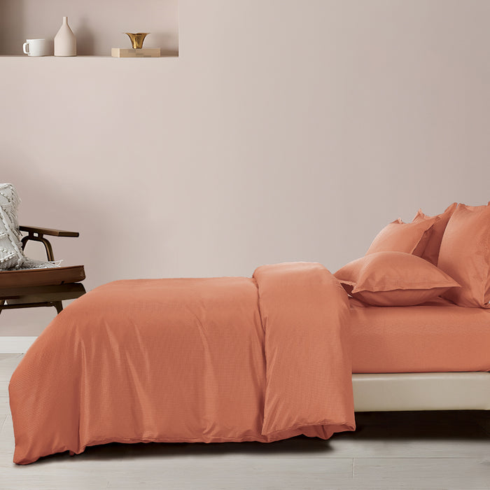 Epinova Silkysoft Dobby 980TC Microfiber Bedsheet (Rustic Orange) | Fitted Set | Bedset