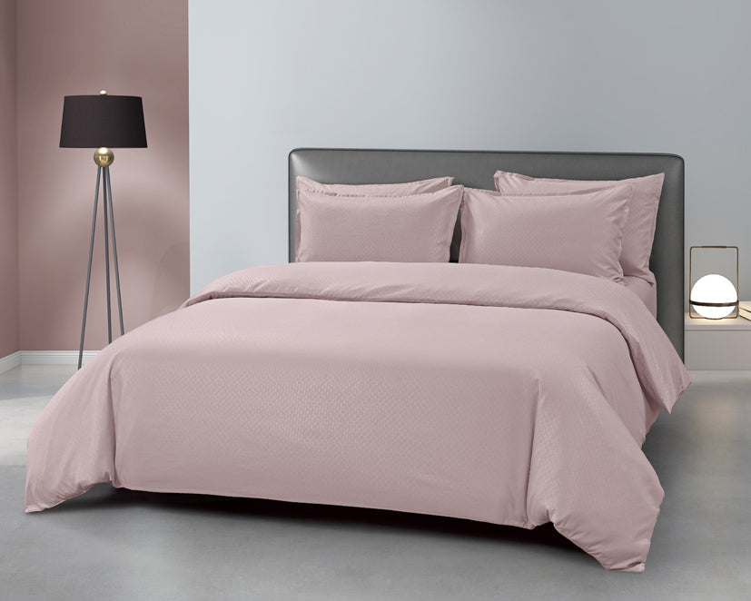 Epinova Silkysoft Dobby 980TC Microfiber Bedsheet (Mauve Mist) | Fitted Set | Bedset