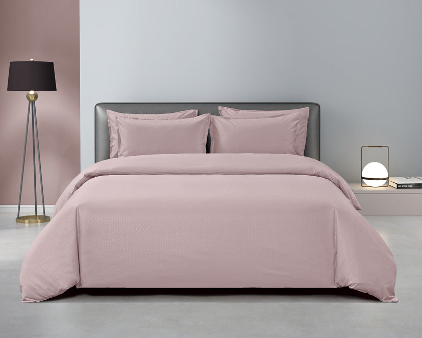 Epinova Silkysoft Dobby 980TC Microfiber Bedsheet (Mauve Mist) | Fitted Set | Bedset
