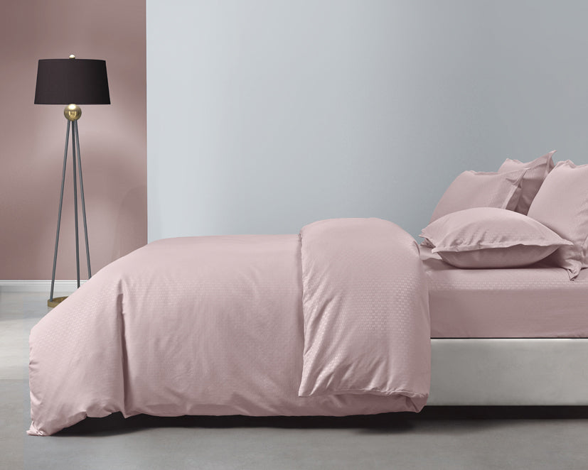 Epinova Silkysoft Dobby 980TC Microfiber Bedsheet (Mauve Mist) | Fitted Set | Bedset