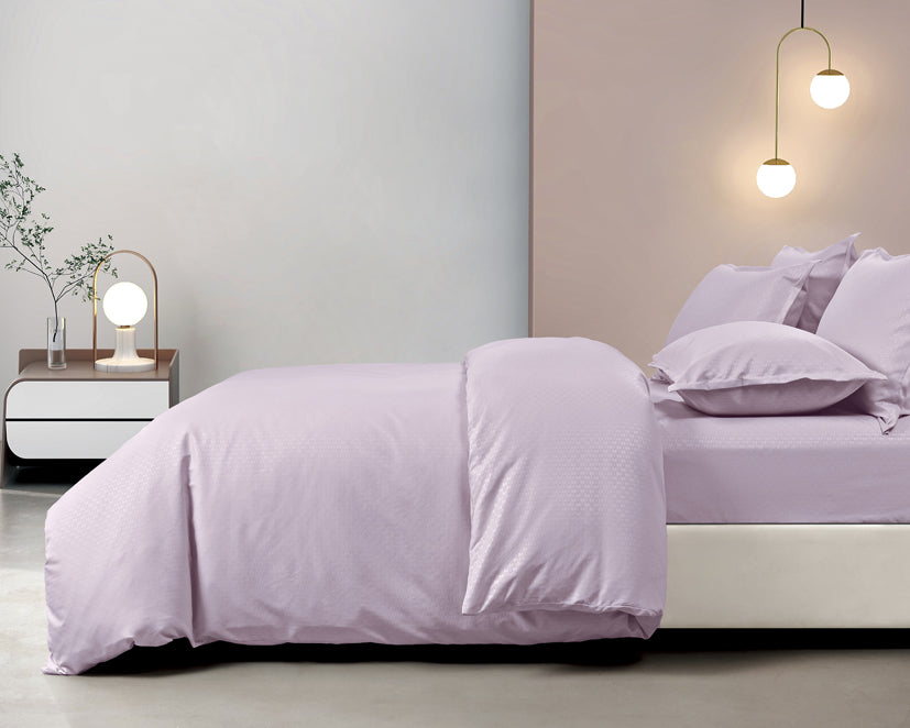 Epinova Silkysoft Dobby 980TC Microfiber Bedsheet (Lilac Fog) | Fitted Set | Bedset