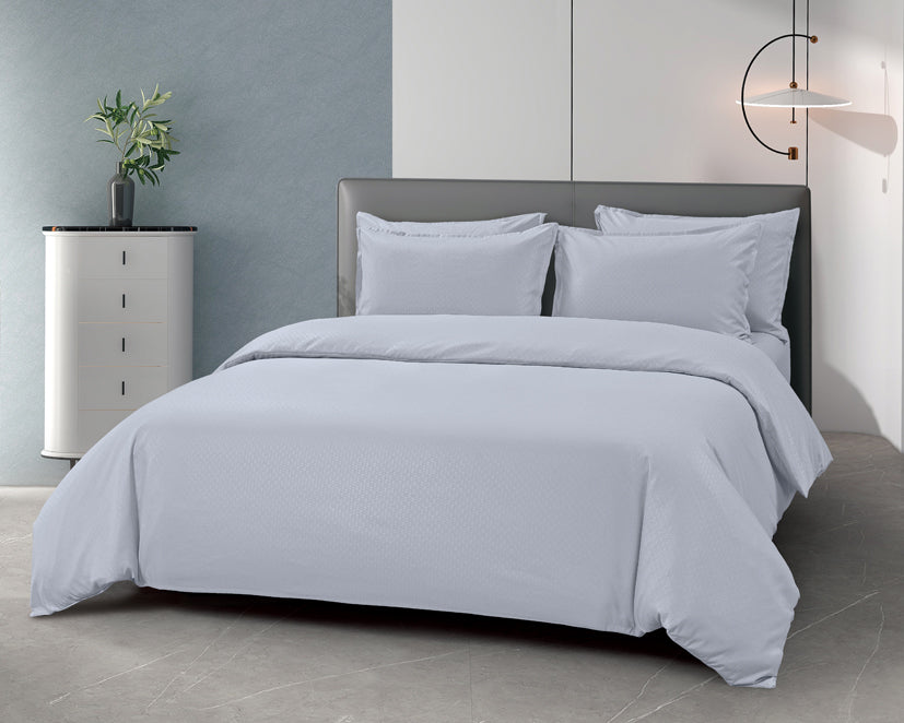 Epinova Silkysoft Dobby 980TC Microfiber Bedsheet (Winter Grey) | Fitted Set | Bedset