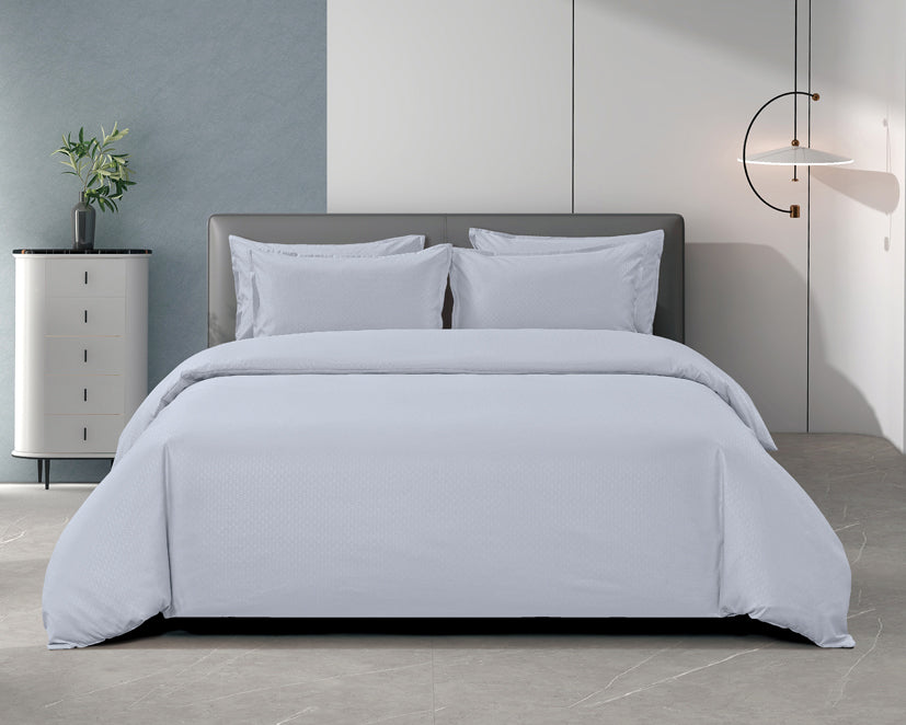 Epinova Silkysoft Dobby 980TC Microfiber Bedsheet (Winter Grey) | Fitted Set | Bedset