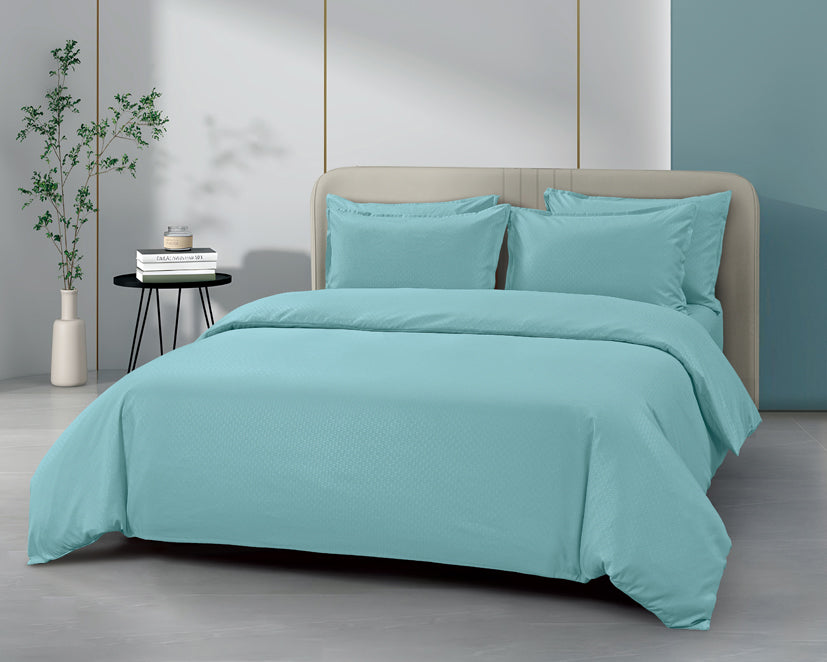 Epinova Silkysoft Dobby 980TC Microfiber Bedsheet (Lt Teal) | Fitted Set | Bedset