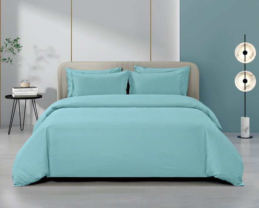 Epinova Silkysoft Dobby 980TC Microfiber Bedsheet (Lt Teal) | Fitted Set | Bedset