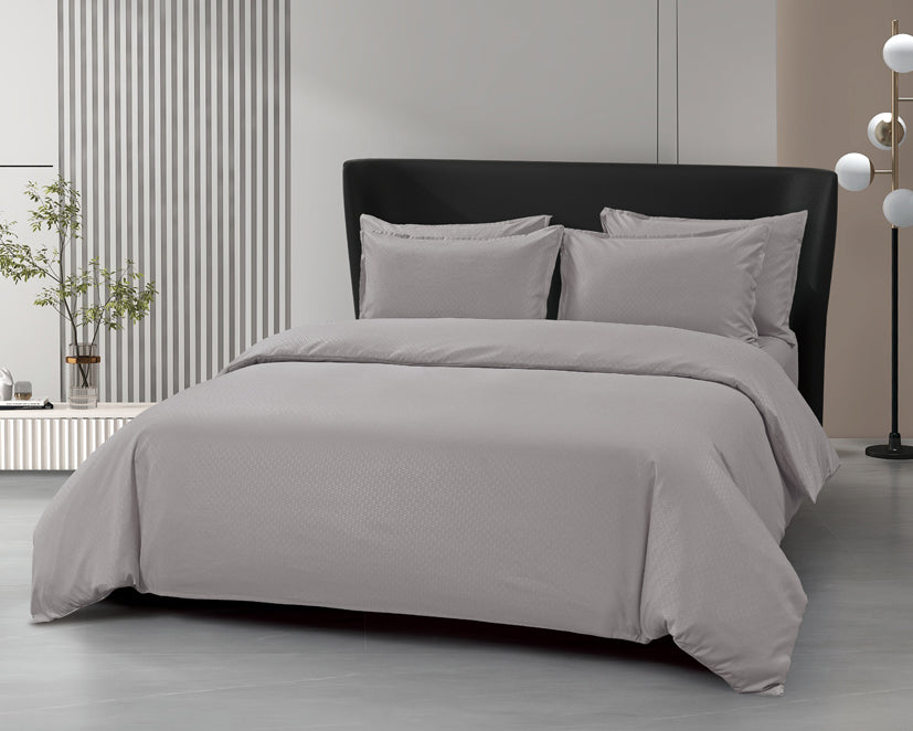 Epinova Silkysoft Dobby 980TC Microfiber Bedsheet (Taupe Grey) | Fitted Set | Bedset