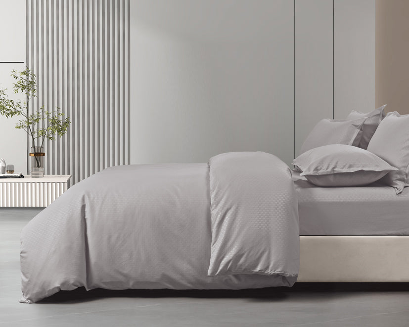 Epinova Silkysoft Dobby 980TC Microfiber Bedsheet (Taupe Grey) | Fitted Set | Bedset