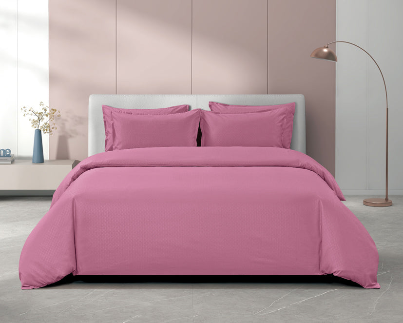Epinova Silkysoft Dobby 980TC Microfiber Bedsheet (Fog Rose) | Fitted Set | Bedset