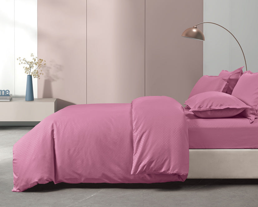 Epinova Silkysoft Dobby 980TC Microfiber Bedsheet (Fog Rose) | Fitted Set | Bedset
