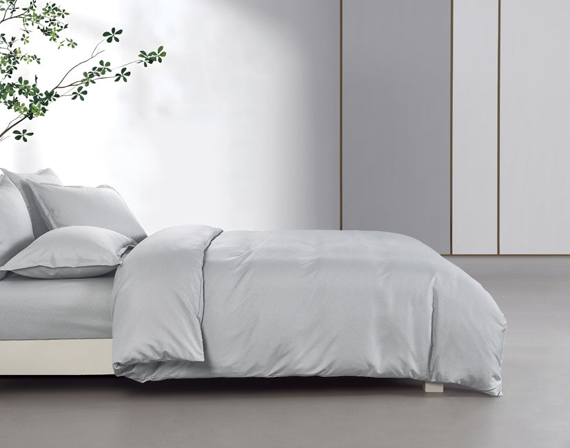 Epinova Silkysoft Dobby 980TC Microfiber Bedsheet (Grey) | Fitted Set | Bedset