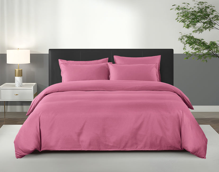 Epinova Silkysoft Dobby 980TC Microfiber Bedsheet (Fog Rose) | Fitted Set | Bedset