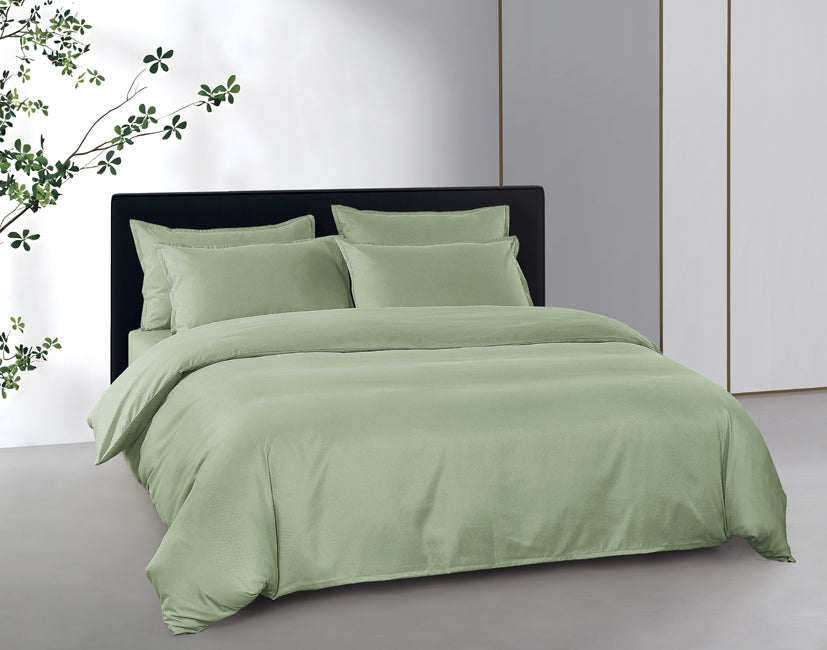Epinova Silkysoft Dobby 980TC Microfiber Bedsheet (Laurel Green) | Fitted Set | Bedset
