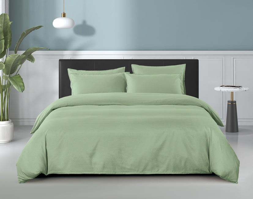 Epinova Silkysoft Dobby 980TC Microfiber Bedsheet (Laurel Green) | Fitted Set | Bedset