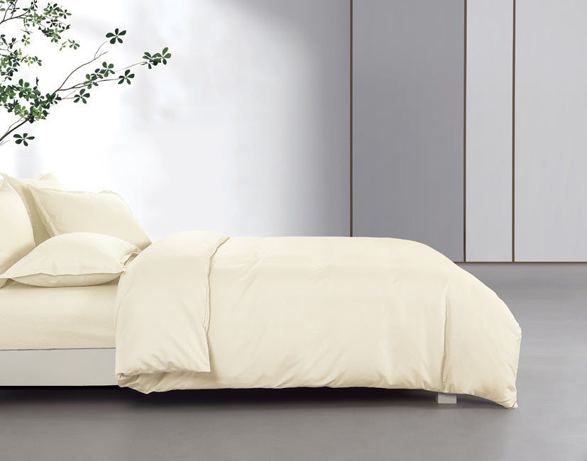 Epinova Silkysoft Dobby 980TC Microfiber Bedsheet (Butter) | Fitted Set | Bedset