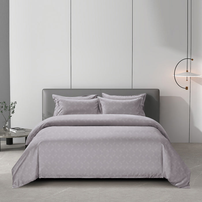 Epinova Silkysoft Dobby 980TC Microfiber Bedsheet (Grey Mauve) | Fitted Set | Bedset