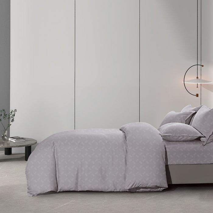 Epinova Silkysoft Dobby 980TC Microfiber Bedsheet (Grey Mauve) | Fitted Set | Bedset