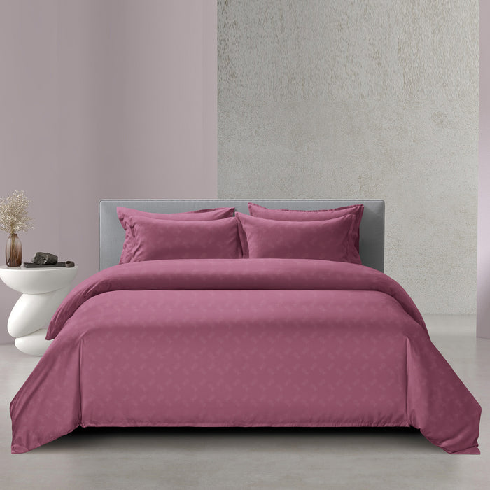 Epinova Silkysoft Dobby 980TC Microfiber Bedsheet (Deep Wine) | Fitted Set | Bedset