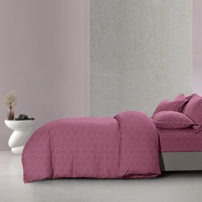 Epinova Silkysoft Dobby 980TC Microfiber Bedsheet (Deep Wine) | Fitted Set | Bedset