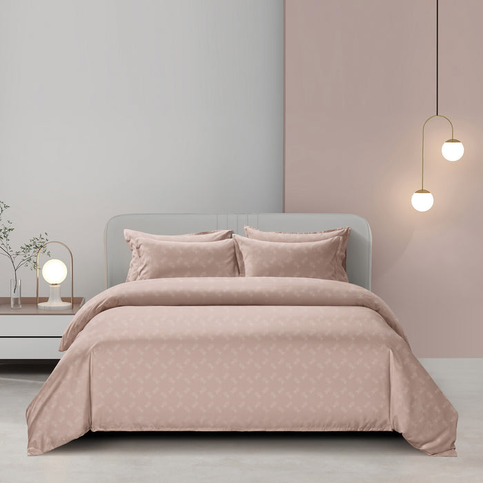 Epinova Silkysoft Dobby 980TC Microfiber Bedsheet (Rose Mauve) | Fitted Set | Bedset