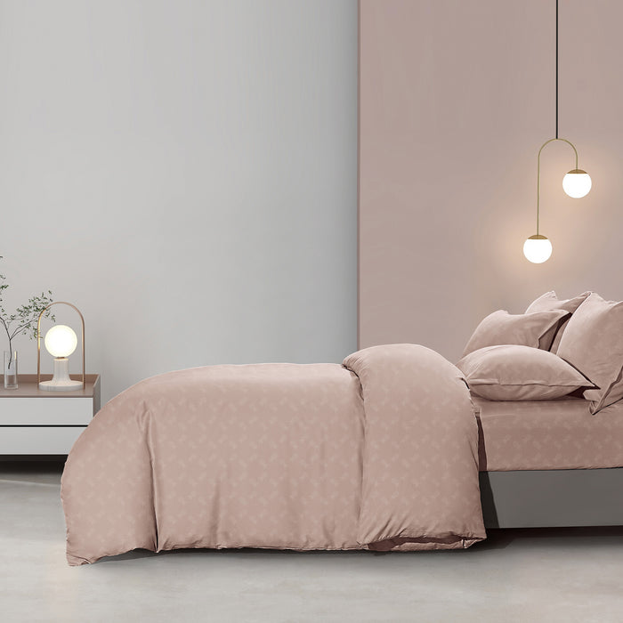 Epinova Silkysoft Dobby 980TC Microfiber Bedsheet (Rose Mauve) | Fitted Set | Bedset