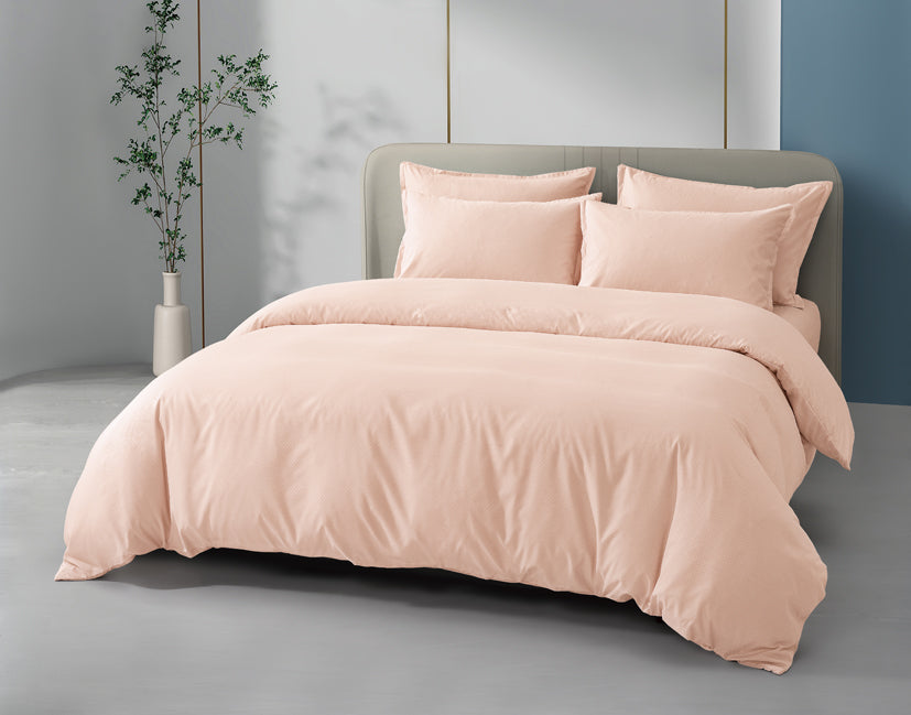Epinova Silkysoft Dobby 980TC Microfiber Bedsheet (Morganite) | Fitted Set | Bedset