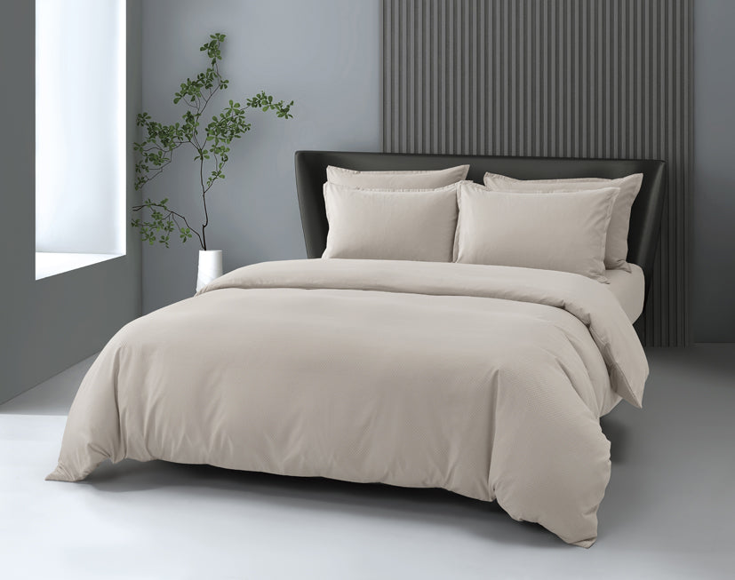 Epinova Silkysoft Dobby 980TC Microfiber Bedsheet (Dune) | Fitted Set | Bedset