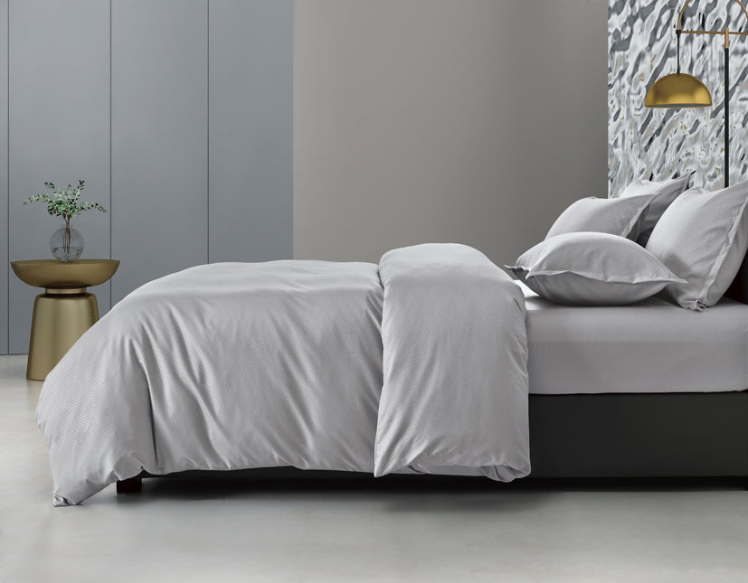 Epinova Silkysoft Dobby 980TC Microfiber Bedsheet (Grey) | Fitted Set | Bedset