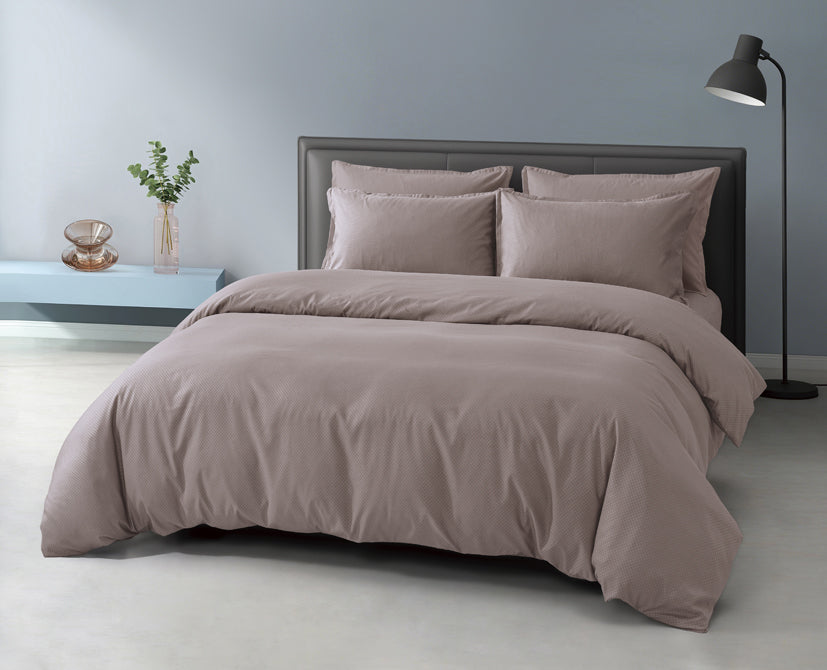 Epinova Silkysoft Dobby 980TC Microfiber Bedsheet (Bark) | Fitted Set | Bedset
