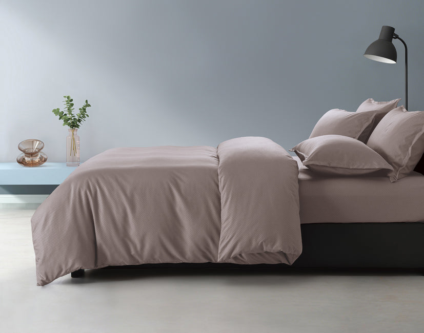 Epinova Silkysoft Dobby 980TC Microfiber Bedsheet (Bark) | Fitted Set | Bedset
