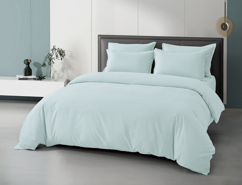 Epinova Silkysoft Dobby 980TC Microfiber Bedsheet (Grey Mint) | Fitted Set | Bedset