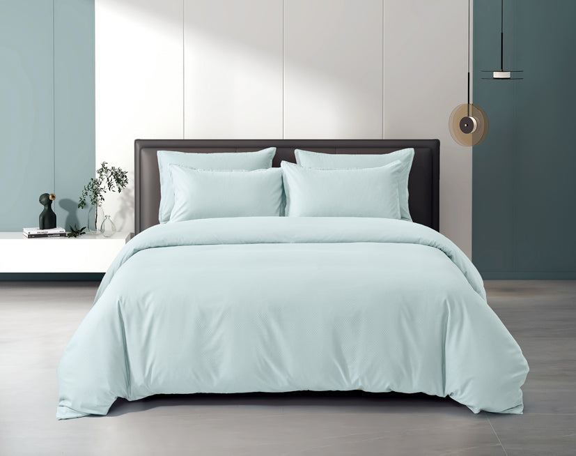 Epinova Silkysoft Dobby 980TC Microfiber Bedsheet (Grey Mint) | Fitted Set | Bedset