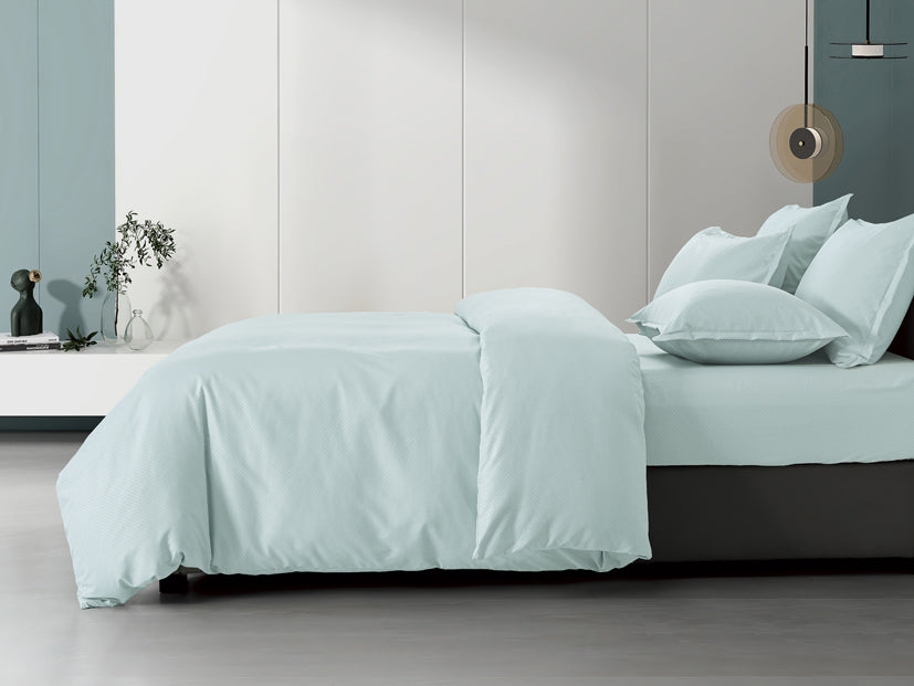 Epinova Silkysoft Dobby 980TC Microfiber Bedsheet (Grey Mint) | Fitted Set | Bedset