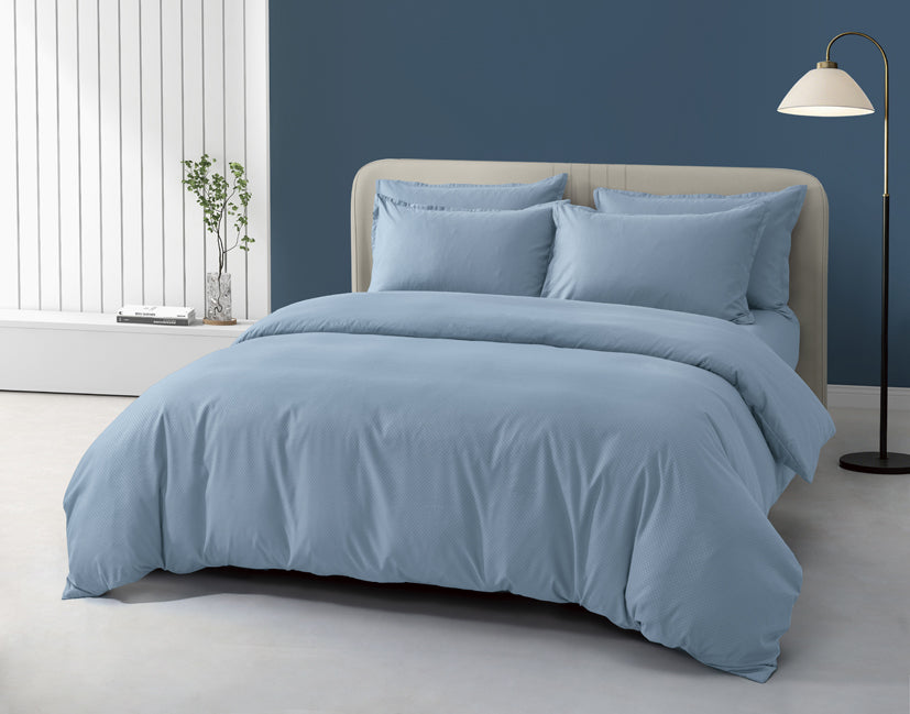 Epinova Silkysoft Dobby 980TC Microfiber Bedsheet (Caster Teal) | Fitted Set | Bedset