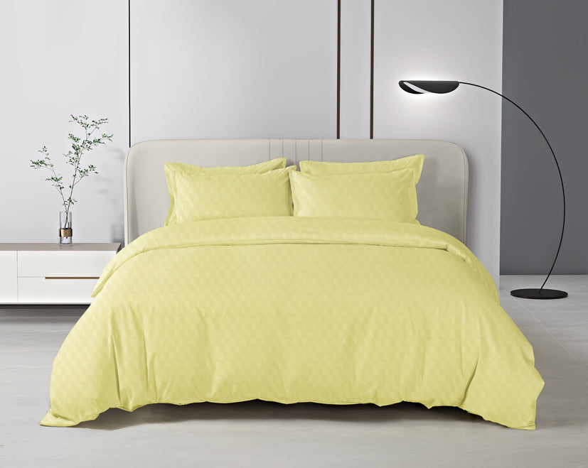 Epinova Silkysoft Dobby 980TC Microfiber Bedsheet (Citron) | Fitted Set | Bedset