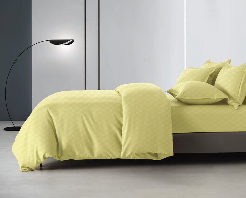 Epinova Silkysoft Dobby 980TC Microfiber Bedsheet (Citron) | Fitted Set | Bedset