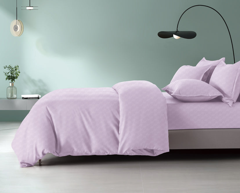 Epinova Silkysoft Dobby 980TC Microfiber Bedsheet (Lilac Fog) | Fitted Set | Bedset