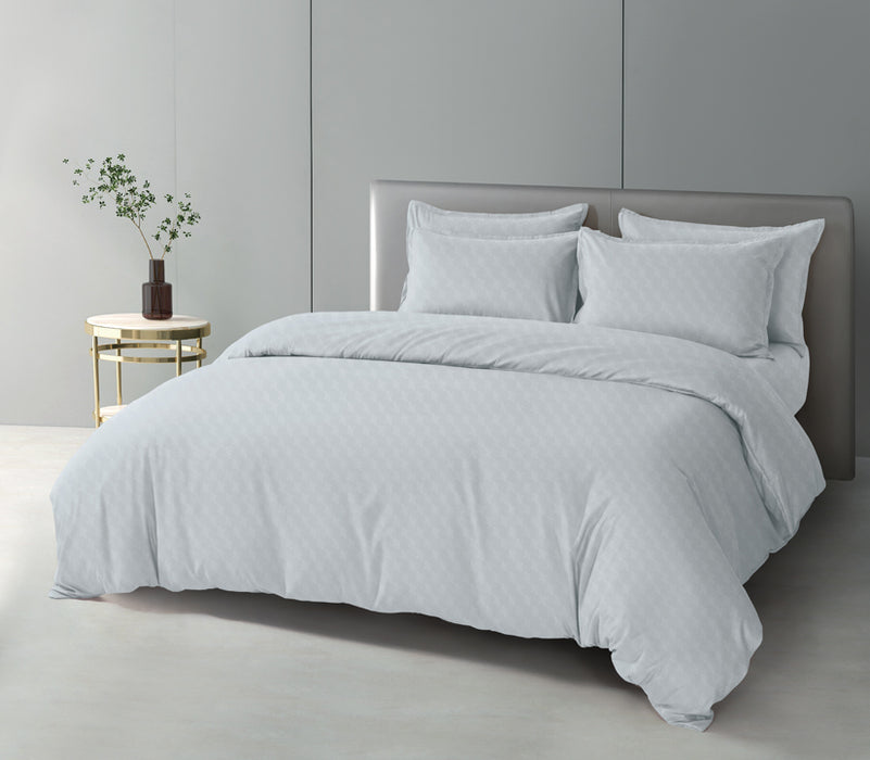 Epinova Silkysoft Dobby 980TC Microfiber Bedsheet (Grey Glacier) | Fitted Set | Bedset