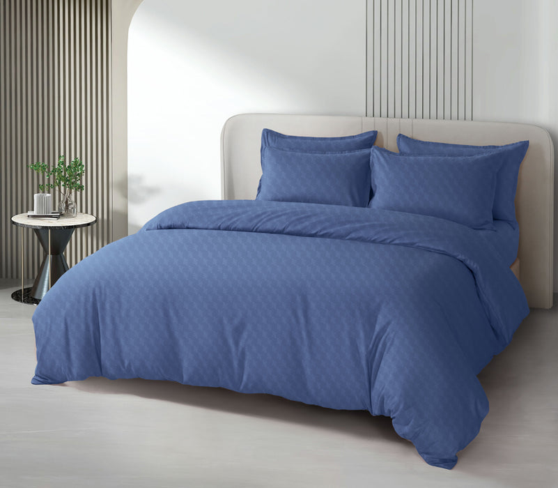 Epinova Silkysoft Dobby 980TC Microfiber Bedsheet (Naval) | Fitted Set | Bedset