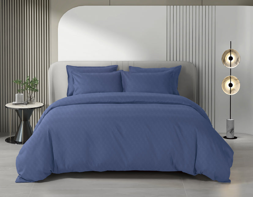 Epinova Silkysoft Dobby 980TC Microfiber Bedsheet (Naval) | Fitted Set | Bedset