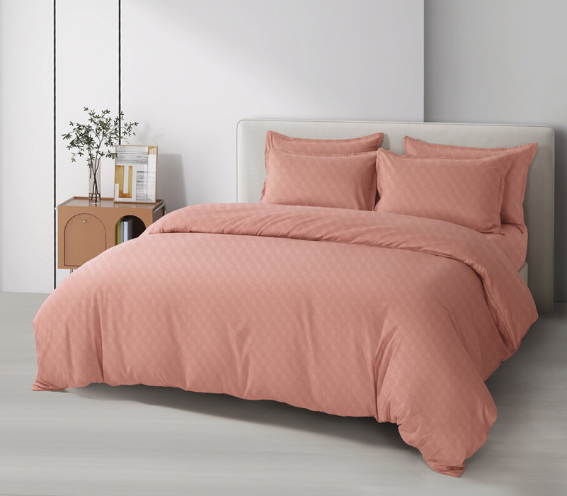 Epinova Silkysoft Dobby 980TC Microfiber Bedsheet (Clay Dawn) | Fitted Set | Bedset