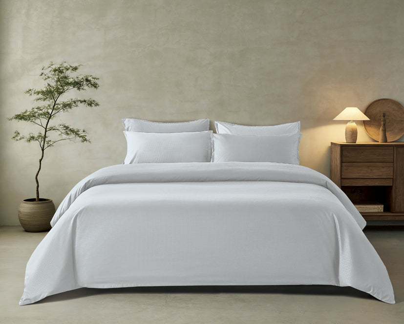 Epinova Silkysoft Dobby 980TC Microfiber Bedsheet (Grout Grey) | Fitted Set | Bedset