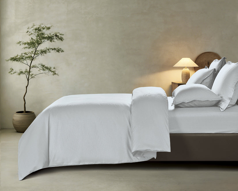 Epinova Silkysoft Dobby 980TC Microfiber Bedsheet (Grout Grey) | Fitted Set | Bedset